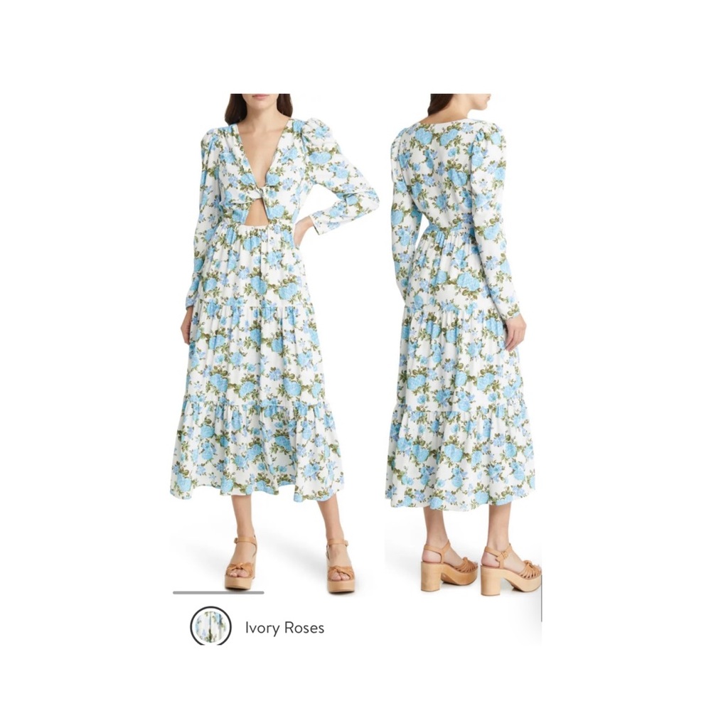 Floral Twist Front Cutout Long Sleeve Midi Dress
CHARLES HENRY